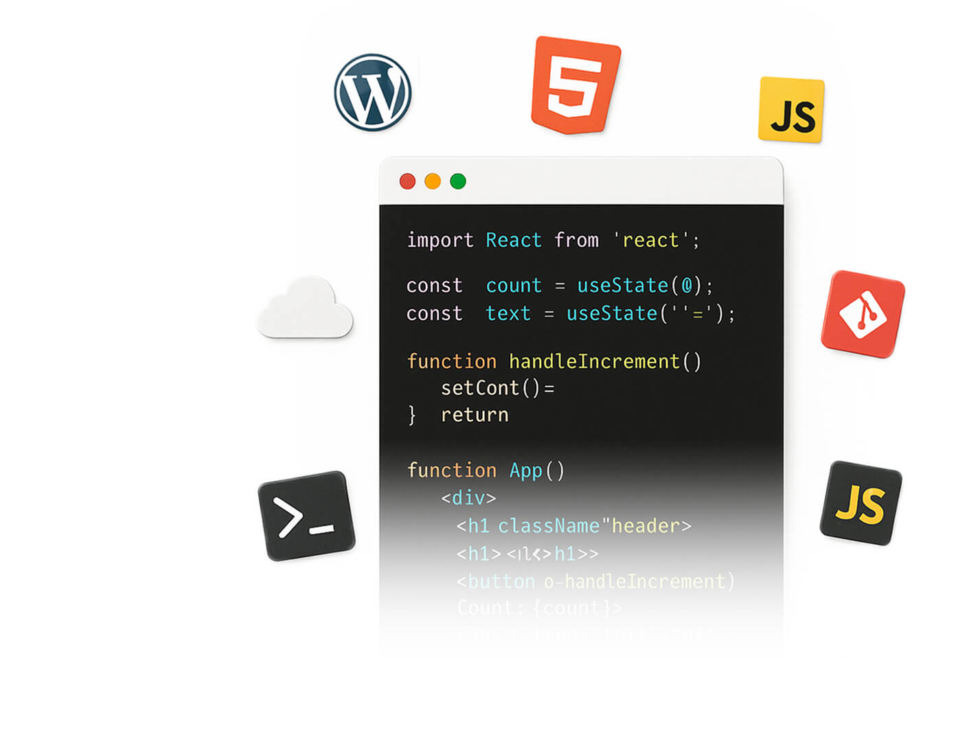 Code Bildschirm Mit WordPress Und Js Symbolen