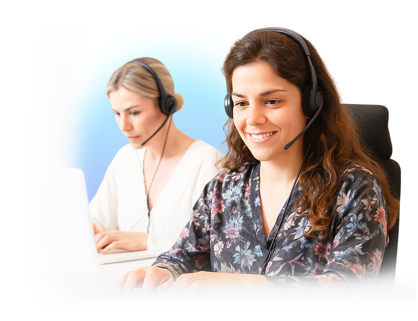 Kundensupport Team Frauen Mit Headset